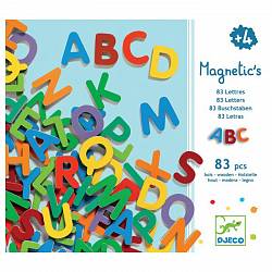 Детская развивающая магнитная игра - Латинские буквы, деревянные (Djeco, 03101k) - миниатюра